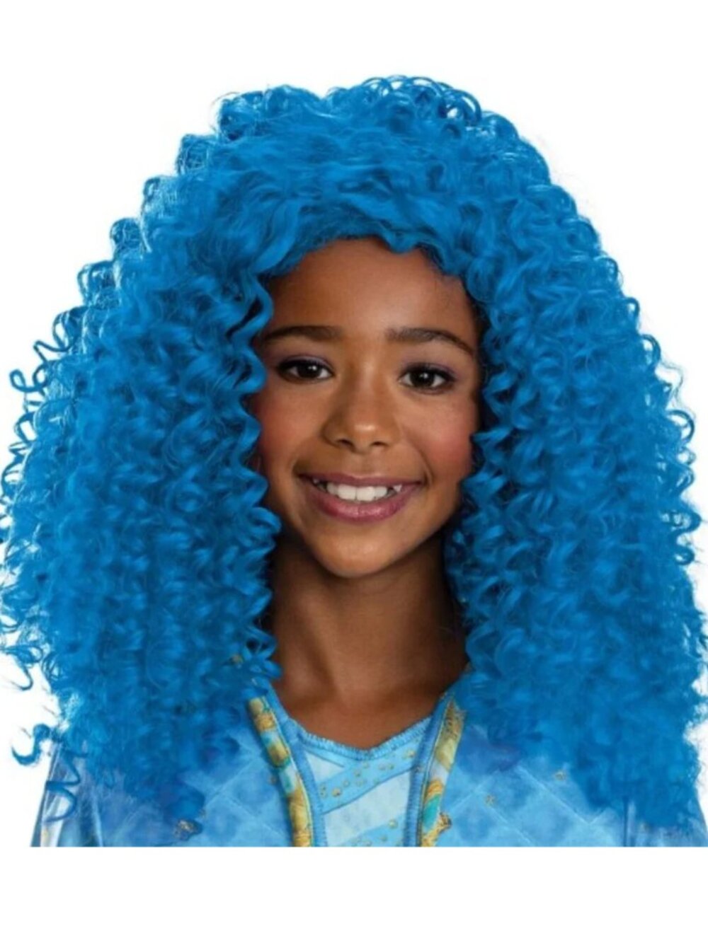 Descendants Chloe & WIG Halloween Costume 7/8 Blue Deluxe Disney Kids Girls - Picture 7 of 13
